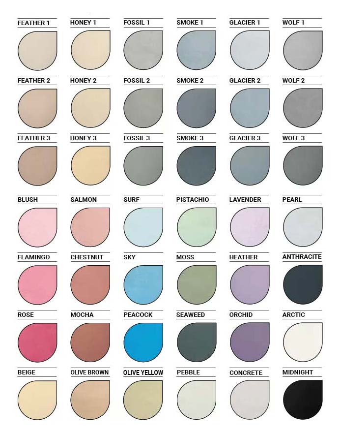 Microcement Colours Available